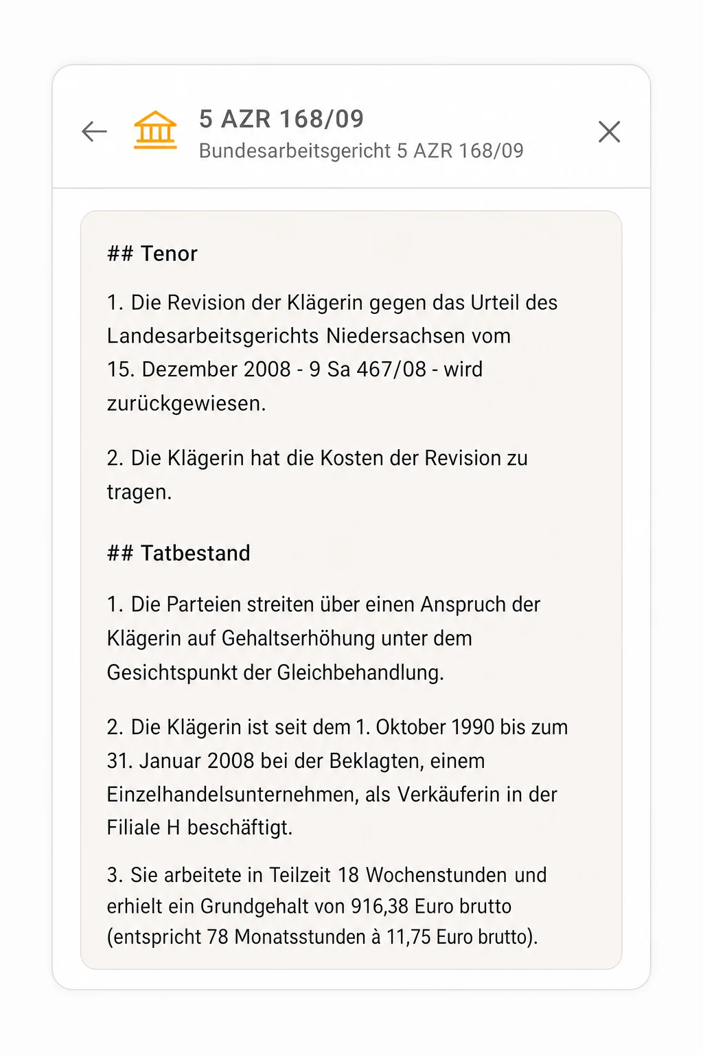 KI recherchiert die einschlägigen Bestimmungen und Entscheidungen